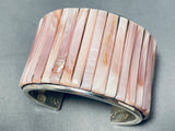 The Best Pink Pearl Native American Navajo Inlay Sterling Silver Bracelet-Nativo Arts