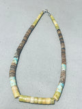 Native American Sensational Vintage Santo Domingo Serpentine Turquoise Sterling Silver Necklace-Nativo Arts