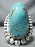 Best Vintage Native American Navajo Protruding #8 Turquoise Sterling Silver Bracelet-Nativo Arts