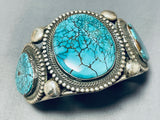 151 Grams Vintage Native American Navajo Spiderweb Turquoise Sterling Silver Bracelet Cuff-Nativo Arts