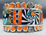One Of The Most Intricate Vintage Native American Zuni Turquoise Sterling Silver Bracelet-Nativo Arts