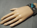 Important Vintage Native American Navajo Albert Jake Bisbee Turquoise Sterling Silver Bracelet-Nativo Arts