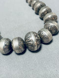 One Of The Best Longer Vintage Native American Navajo Sterling Silver Necklace-Nativo Arts