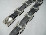 Authentic Rare Vintage Native American Navajo Thomas Singer Sterling Silver Concho Belt-Nativo Arts