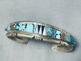 Beyond Intricate Vintage Native American Navajo Spiderweb Turquoise Sterling Silver Bracelet-Nativo Arts