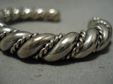 Incredible Vintage Native American Navajo Twisted Coiled Sterling Silver Native Bracelet Old-Nativo Arts