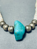 Native American Amazing Vintage Santo Domingo Royston Turquoise Sterling Silver Choker Necklace-Nativo Arts