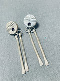 Exceptional Vintage Native American Navajo Sterling Silver Sunface Earrings-Nativo Arts
