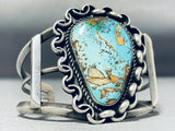 Unique Chainlink Vintage Native American Navajo Boulder Turquoise Sterling Silver Bracelet-Nativo Arts
