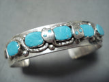 Incredible Vintage Native American Zuni Snake Sterling Silver Turquoise Bracelet-Nativo Arts