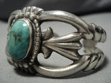 Striking Vintage Zuni Native American Green Turquoise Sterling Silver Bracelet-Nativo Arts