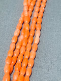 Drop Dead Gorgeous Native American Navajo Pink Coral Sterling Silver Tubule Necklace-Nativo Arts