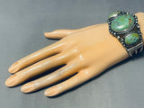 Jawdropping Vintage Native American Navajo Domed Royston Turquoise Sterling Silver Bracelet-Nativo Arts