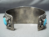 Leaf Galore Vintage Native American Navajo Turquoise Sterling Silver Bracelet Old-Nativo Arts