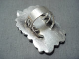 Spectacular Vintage Native American Navajo Old Kingman Turquoise Sterling Silver Ring-Nativo Arts