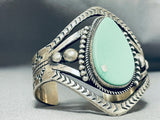 Wil Begay Vintage Native American Navajo Green Turquoise Sterling Silver Bracelet-Nativo Arts