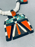 Native American Early 1900s Vintage Santo Domingo Turquoise Necklace Old-Nativo Arts