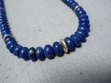 Fabulous 14k Gold Vintage Native American Navajo Lapis Necklace-Nativo Arts