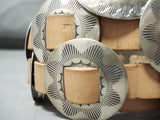 Astounding signed Navajo Sterling Silver Concho Belt Native American-Nativo Arts