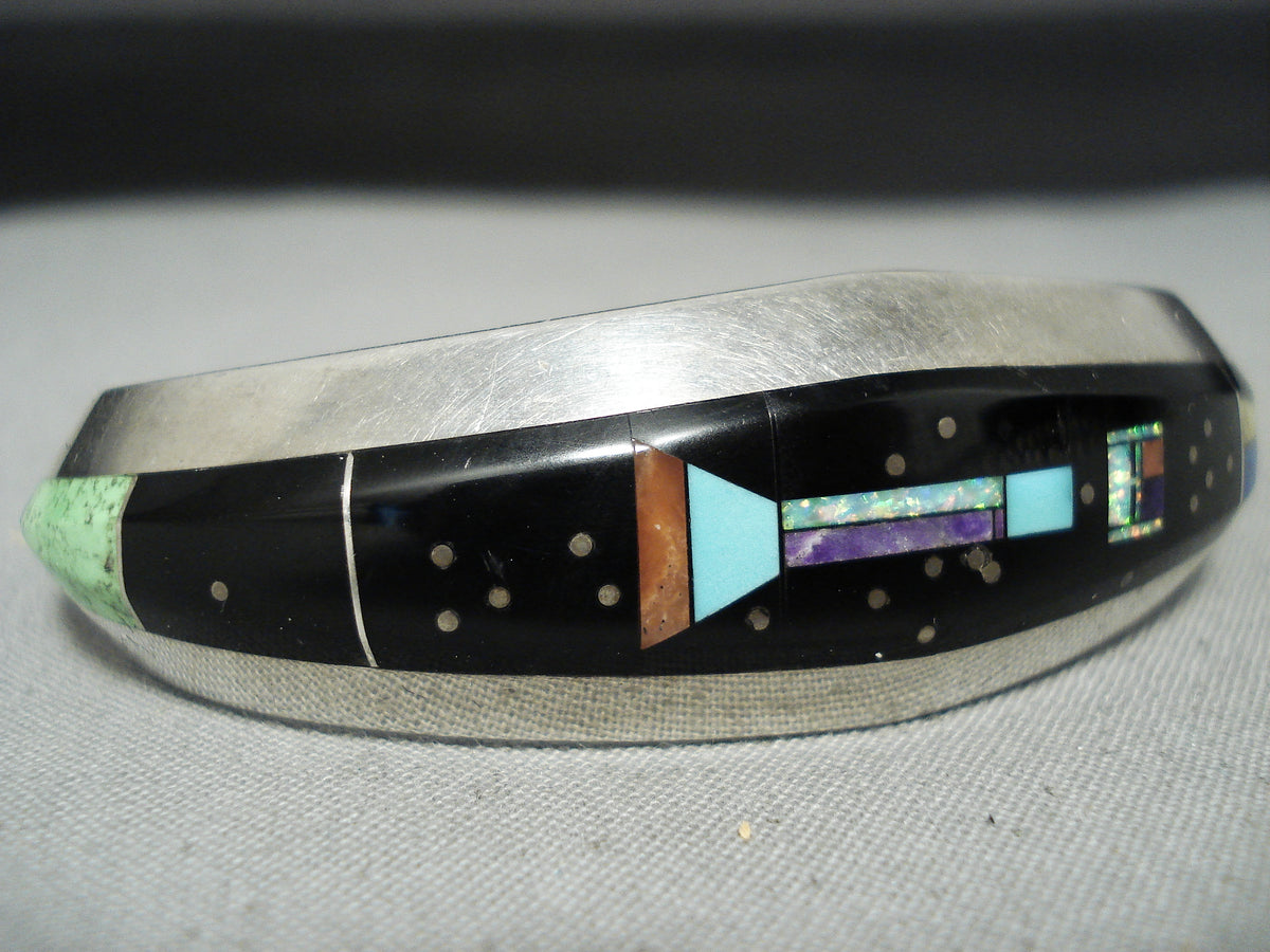 Native American Very Intricate Space Inlay Vintage Navajo Turquoise St ...
