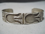 Important Vintage Santo Domingo Sterling Silver Bracelet Native American Old-Nativo Arts