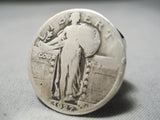 Marvelous Navajo Sterling Silver Coin Ring Native American-Nativo Arts