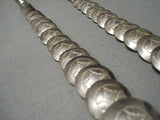 Native American Hand Wrought Vintage Navajo Sterling Silver Bead Necklace Old-Nativo Arts