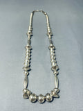 Hand Tooled Vintage Native American Navajo Hammered Sterling Silver Necklace-Nativo Arts
