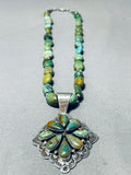 One Of The Best Vintage Native American Navajo Royston Turquoise Sterling Silver Necklace-Nativo Arts