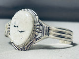 Native American Amazing Southwestern Sterling Silver White Buffalo Turquoise Bracelet-Nativo Arts