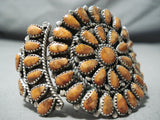 Exceptional Native American Navajo Apple Coral Cluster Sterling Silver Bracelet-Nativo Arts
