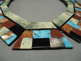 Tremendous Santo Domingo Native American Gaspeite Turquoise Necklace-Nativo Arts