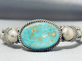 Important Artie Yellowhorse Vintage Native American Navajo Turquoise Sterling Silver Bracelet-Nativo Arts