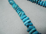 Stunning Vintage Native American Navajo Old Kingman Turquoise Sterling Silver Necklace-Nativo Arts