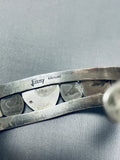 Native American Important Leo Feeney Vintage Royston Turquoise Heart Sterling Silver Bracelet-Nativo Arts