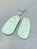 Native American Wonderful Santo Domingo Royston Turquoise Sterling Silver Dangle Earrings-Nativo Arts
