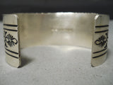 Amazing Vintage Navajo Sterling Silver Huge Bracelet Native American-Nativo Arts