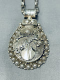 Important Heavy 93 Gram Vintage Native American Navajo Sterling Silver Leaf Necklace-Nativo Arts