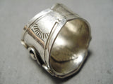 Native American Important Vintage Francosco Gomez Huge Cross Shell Sterling Silver Ring-Nativo Arts