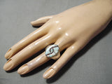 Twirl Opal Vintage Zuni Native American Sterling Silver Ring-Nativo Arts