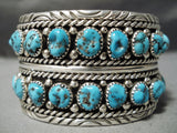 Marvelous Vintage Navajo Turquoise Sterling Silver Bracelet Native American-Nativo Arts