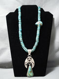 Amazing Vintage Native American Navajo Jeff James Sterling Silver Turquoise Necklace-Nativo Arts