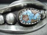 Verdy Jake Marvelous Native American Navajo Golden Hill Turquoise Sterling Silver Bracelet-Nativo Arts