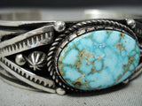 Important Albert Jake Native American Navajo High Grade Turquoise Sterling Silver Bracelet-Nativo Arts