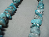 271 Gram Sterling Silver Tubule Native American Navajo Turquoise Boulder Necklace-Nativo Arts