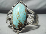 Early Domed #8 Turquoise Vintage Native American Navajo Sterling Silver Bracelet-Nativo Arts
