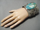 Colossal Scorpion Native American Gilber Turquoise Sterling Silver Bracelet-Nativo Arts