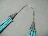 One Of The Best Vintage Native American Navajo Turquoise Heishi Sterling Silver Necklace Old-Nativo Arts
