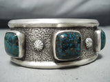 Excellent Native American Navajo Green Spiderweb Turquoise Sterling Silver Bracelet-Nativo Arts