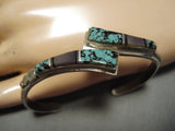 Rare Vintage Navajo Turquoise Sterling Silver Native American Bracelet Old-Nativo Arts